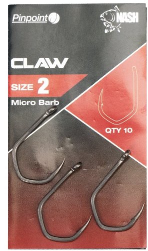 Nash Pinpoint Claw Micro Barbed, Size 2, 10pcs - Fish Hook