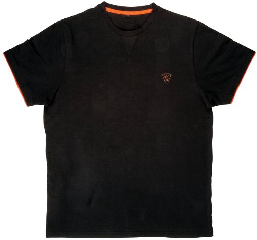 FOX Brushed Cotton T-Shirt Black / Orange Size XXL - T-Shirt