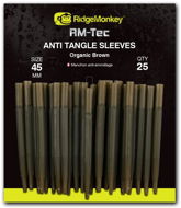 RidgeMonkey RM-Tec Anti Tangle Sleeves 45 mm Hnedý 25 ks - Prevlek