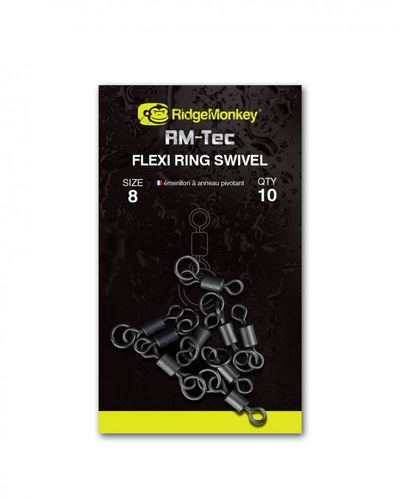RidgeMonkey RM-Tec Flexi Ring Swivel Velikost 8 10ks - Obratlík - Hlavní obrázek