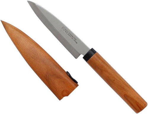 Kai fruit knife with wooden blade sheath 9cm - Kitchen Knife - Main image