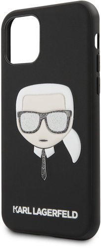 Karl Lagerfeld Embossed Glitter for iPhone 11 Pro, Black - Phone Cover - Main image