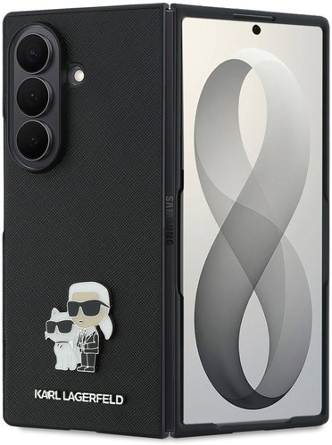 Karl Lagerfeld PU Saffiano Karl and Choupette for the Samsung Galaxy Z Fold 8 Ultra Black Main image Karl Lagerfeld PU Saffiano Karl and Choupette for the Samsung Galaxy Z Fold 8 Ultra Black - Protective Case - Main image