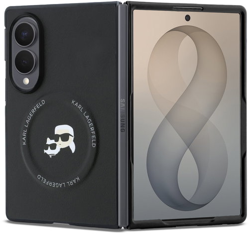 Karl Lagerfeld PU Karl and Choupette Heads Magnetic for Samsung Galaxy Z Fold 8 Black Main image Karl Lagerfeld PU Karl and Choupette Heads Magnetic for Samsung Galaxy Z Fold 8 Black - Protective Case - Main image
