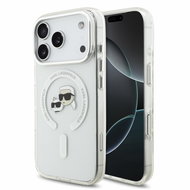 Karl Lagerfeld IML K&CH Heads Metal Frame MagSafe pro iPhone 18 Pro White - Protective Case