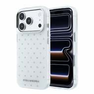 Karl Lagerfeld IML Rhinestones Allover pro iPhone 18 Pro White - Protective Case
