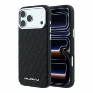 Karl Lagerfeld PU Grained Allover Semi Wrap Magsafe pro iPhone 18 Pro Max Black - Protective Case