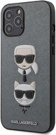 Karl Lagerfeld Saffiano K&C Heads for Apple iPhone 12 Pro Max, Silver - Phone Cover