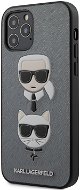 Karl Lagerfeld Saffiano K&C Heads für Apple iPhone 12/12 Pro Silver - Handyhülle