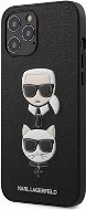 Karl Lagerfeld Saffiano K&C Heads for Apple iPhone 12 Pro Max, Black - Phone Cover