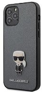 Karl Lagerfeld Saffiano Iconic for Apple iPhone 12 Pro Max, Silver - Phone Cover