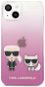 Karl Lagerfeld PC/TPU Ikonik Karl and Choupette Apple iPhone 13 rózsaszín tok - Telefon tok