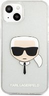 Karl Lagerfeld TPU Full Glitter Karl Head Cover for Apple iPhone 13 mini Silver - Phone Cover