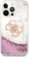 Guess TPU Big 4G Liquid Glitter Pink Back Cover für Apple iPhone 13 Pro Transparent - Handyhülle