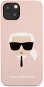 Karl Lagerfeld Liquid Silicone Karl Head Apple iPhone 13 világos rózsaszín tok - Telefon tok