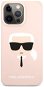 Karl Lagerfeld Liquid Silicone Karl Head Apple iPhone 13 Pro Max világos rózsaszín tok - Telefon tok