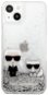 Karl Lagerfeld Liquid Glitter Karl and Choupette Case für Apple iPhone 13 mini Silver - Handyhülle