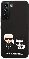 Karl Lagerfeld and Choupette Liquid Silicone Hátlap tok a Samsung Galaxy S22+ készülékhez Black - Telefon tok
