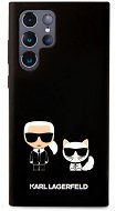 Karl Lagerfeld and Choupette Liquid Silicone Hátlap tok a Samsung Galaxy S22 Ultra készülékhez Black - Telefon tok