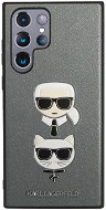 Karl Lagerfeld Saffiano K&C Heads Cover for Samsung Galaxy S22 Ultra Silver - Phone Cover
