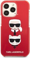 Karl Lagerfeld TPE Karl and Choupette Heads Kryt pre iPhone 13 Pro Max Red - Kryt na mobil
