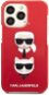 Karl Lagerfeld TPE Karl and Choupette Heads Cover for iPhone 13 Pro Max Red - Phone Cover