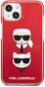 Karl Lagerfeld TPE Karl and Choupette Heads Cover for iPhone 13 Red - Phone Cover