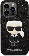 Karl Lagerfeld Glitter Flakes Ikonik Back Cover for iPhone 14 Pro Black - Phone Cover