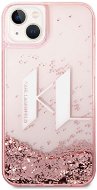 Karl Lagerfeld Liquid Glitter Big KL Logo iPhone 14 Plus hátlap tok - rózsaszín - Telefon tok