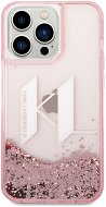 Karl Lagerfeld Liquid Glitter Big KL Logo Back Cover für iPhone 14 Pro Pink - Handyhülle