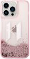 Karl Lagerfeld Liquid Glitter Big KL Logo iPhone 14 Pro hátlap tok - rózsaszín - Telefon tok