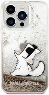 Karl Lagerfeld Liquid Glitter Choupette Eat Back Cover for iPhone 14 Pro Gold - Phone Cover