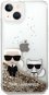 Karl Lagerfeld Liquid Glitter Karl and Choupette Back Cover for iPhone 14 Gold - Phone Cover
