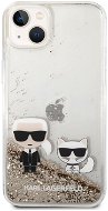 Karl Lagerfeld Liquid Glitter Karl and Choupette Back Cover für iPhone 14 Plus Gold - Handyhülle