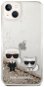 Karl Lagerfeld Liquid Glitter Karl and Choupette iPhone 14 Plus hátlap tok - arany - Telefon tok