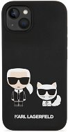 Karl Lagerfeld MagSafe kompatibilis Liquid Silicone Karl and Choupette iPhone 14 tok - fekete - Telefon tok