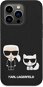 Karl Lagerfeld MagSafe kompatibilis Liquid Silicone Karl and Choupette iPhone 14 Pro tok - fekete - Telefon tok