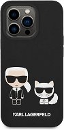 Karl Lagerfeld MagSafe kompatibilis Liquid Silicone Karl and Choupette iPhone 14 Pro Max tok - fekete - Telefon tok