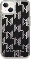 Karl Lagerfeld Monogram Liquid Glitter Back Cover for iPhone 14 Black - Phone Cover