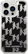 Karl Lagerfeld Monogram Liquid Glitter Back Cover for iPhone 14 Pro Black - Phone Cover