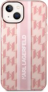 Karl Lagerfeld Monogram Vertical Stripe Back Cover für iPhone 14 Plus Pink - Handyhülle