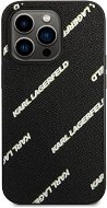 Karl Lagerfeld PU Grained Leather Logomania hátlapi tok iPhone 14 Pro Max-hoz Black - Telefon tok