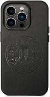 Karl Lagerfeld PU Leder Perforierte Logo Rückseite Abdeckung für iPhone 14 Pro Max Schwarz - Handyhülle