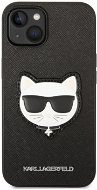 Karl Lagerfeld PU Saffiano Choupette Head hátlap iPhone 14 készülékhez Fekete - Telefon tok