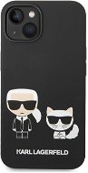 Karl Lagerfeld and Choupette Liquid Silicone hátlap iPhone 14 Black készülékhez - Telefon tok