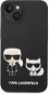 Karl Lagerfeld und Choupette Liquid Silicone Back Cover für iPhone 14 Schwarz - Handyhülle