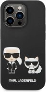 Karl Lagerfeld and Choupette Liquid Silicon hátlap iPhone 14 Pro Black készülékhez - Telefon tok
