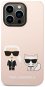 Karl Lagerfeld and Choupette Liquid Silicone Silikon Back Cover für iPhone 14 Pro Max - Rosa - Handyhülle