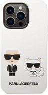 Karl Lagerfeld und Choupette Flüssig-Silikon-Rückseite Abdeckung für iPhone 14 Pro Max Weiß - Handyhülle