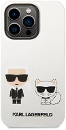 Karl Lagerfeld and Choupette Liquid Silicone Back Cover for iPhone 14 Pro White - Phone Cover